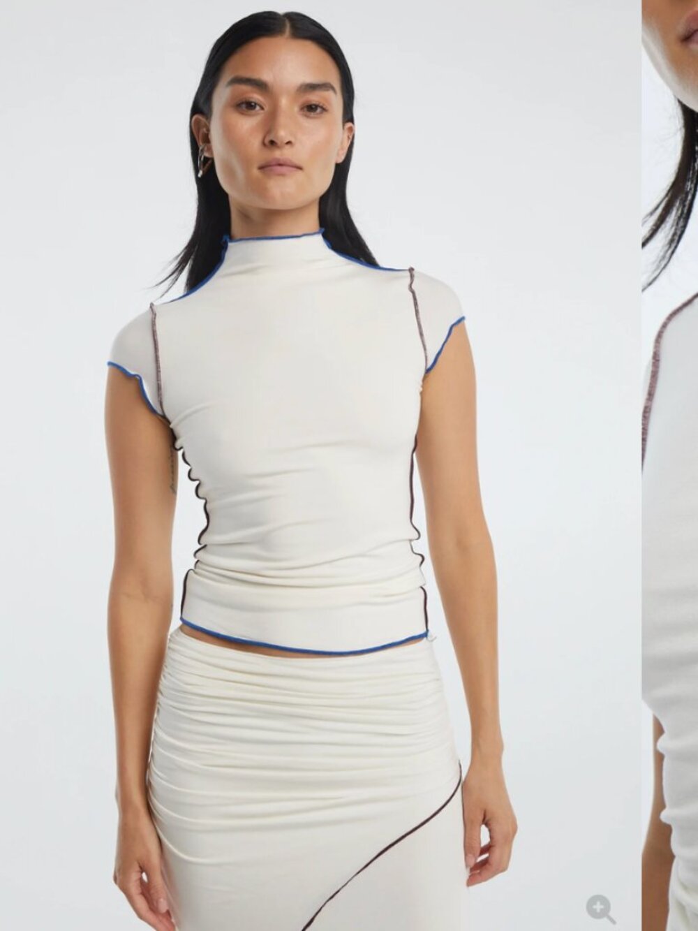 The Line By K Mock Neck and contrast stitching skirt - Picture 4 of 7
